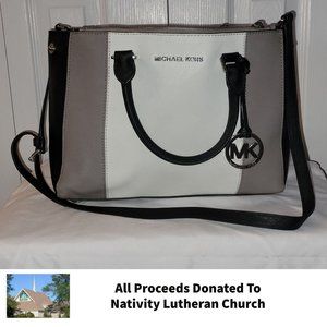 Michael Kors Purse (Black, Gray & White)